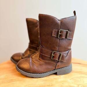 Carter's Toddler Girls Jen Fashion Brown Faux Leather Buckle Boots